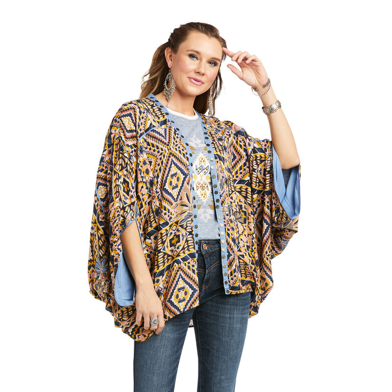 Blusas Ariat Social Kimono Multicolor Mujer - Chile 950-JENFQY